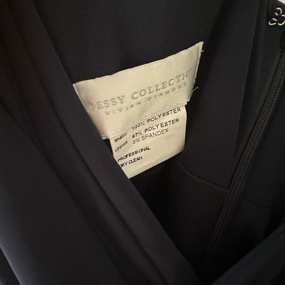 Dessy Collection Shirred Chiffon Gown Midnight Blue Style# 2894** - Picture 4 of 7